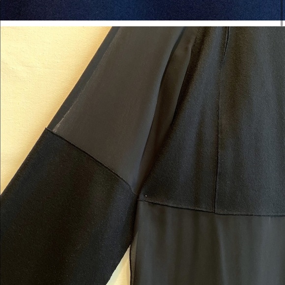 COS Silk Chiffon Top with Bonded Wool Panels in Navy - Picture 10 of 10